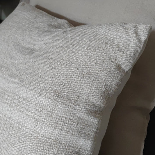 Linnen mix kussen natural streep 45 x 45