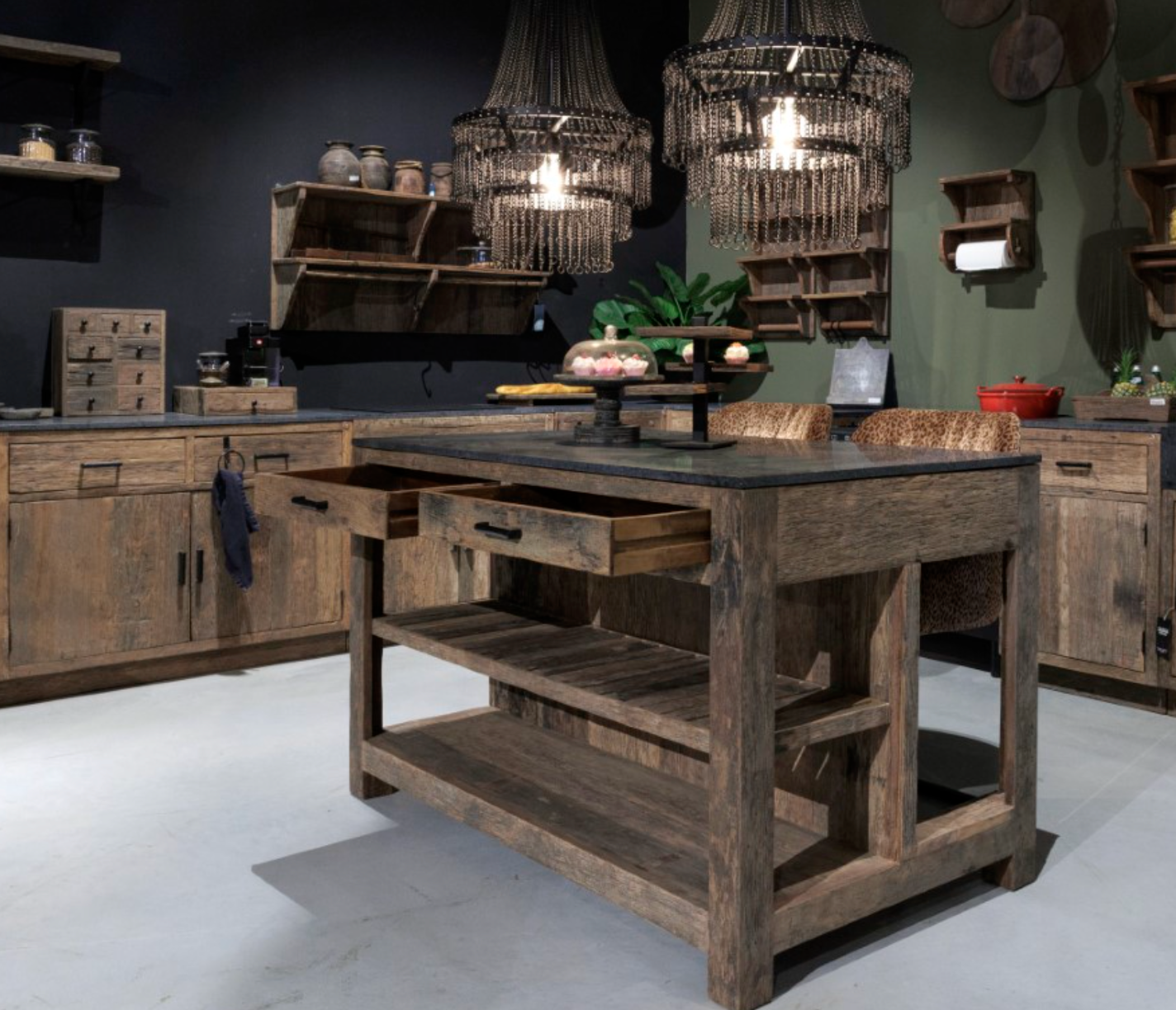 Keuken element NR 17 eiland/bar small incl. granieten blad