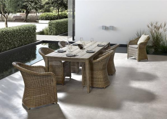 Teak tafel anais vergrijsd 220 cm