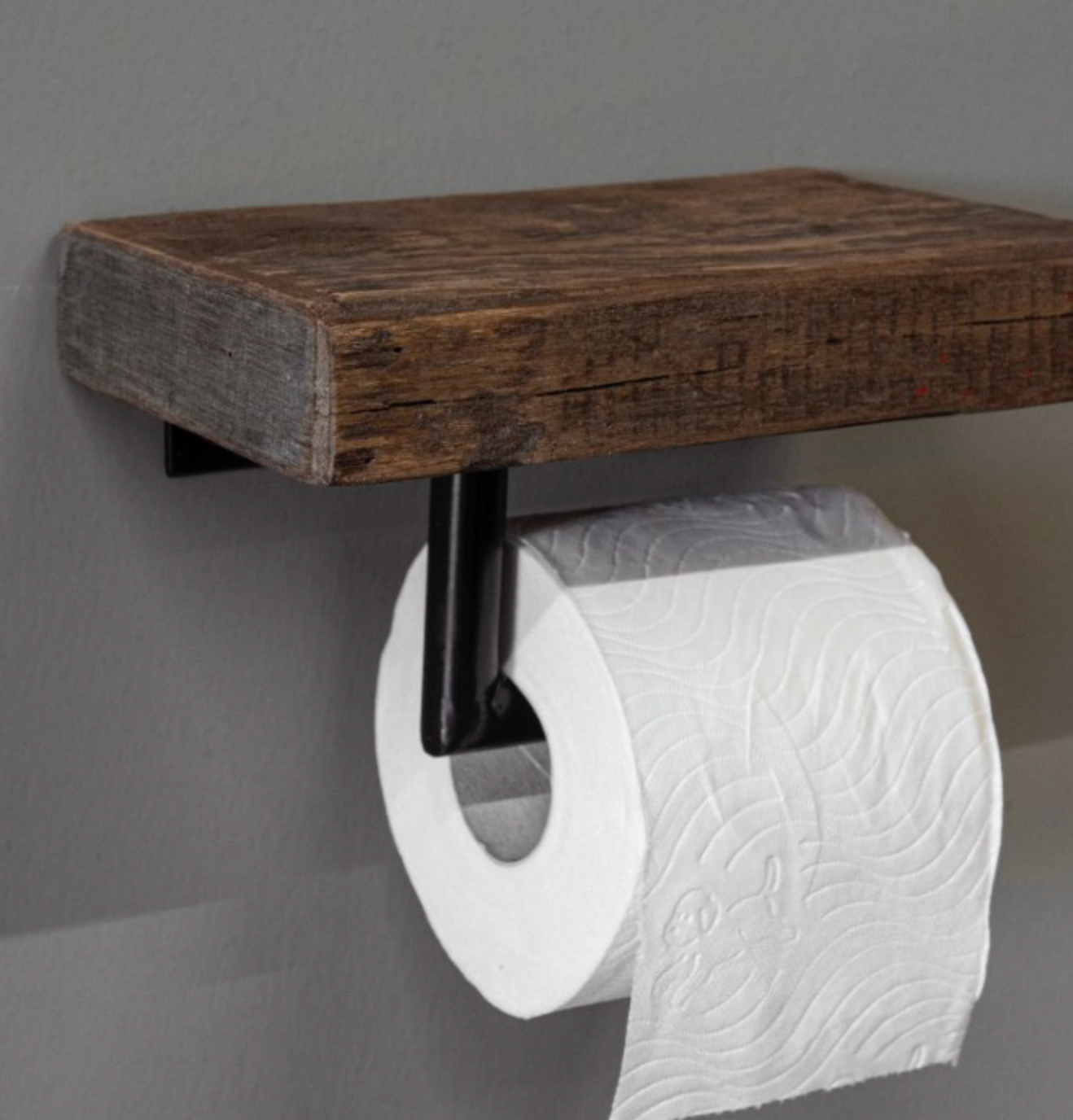 Toiletrol houder oud hout