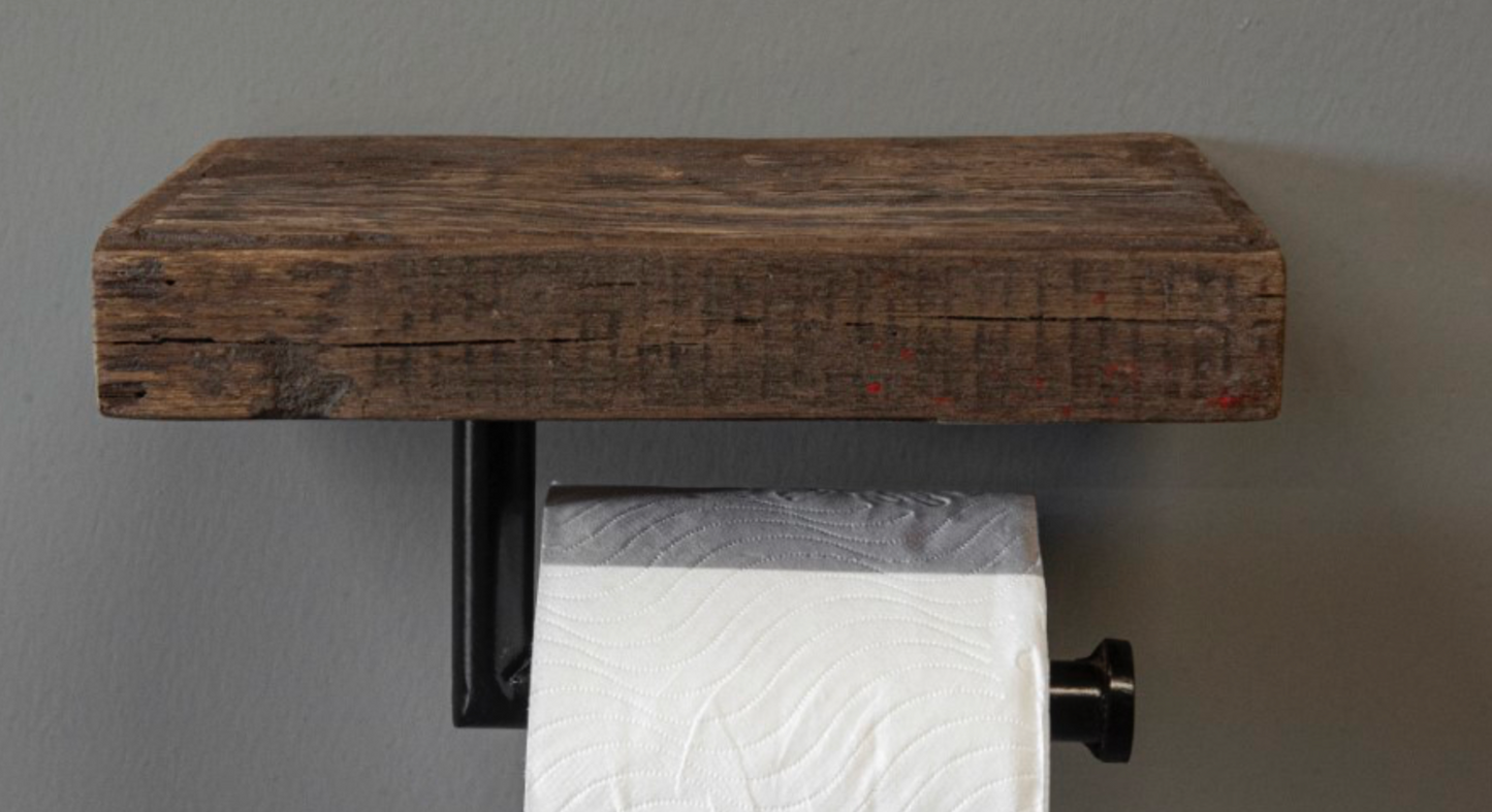 Toiletrol houder oud hout