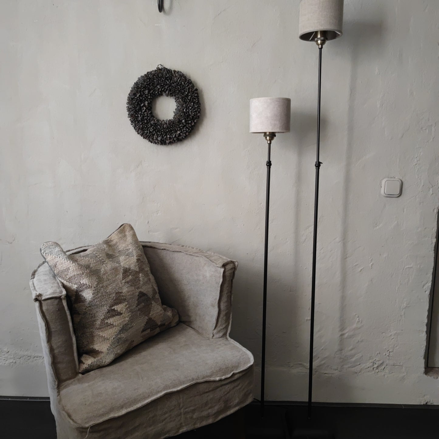 Lampen kap linnen beige 15 cm
