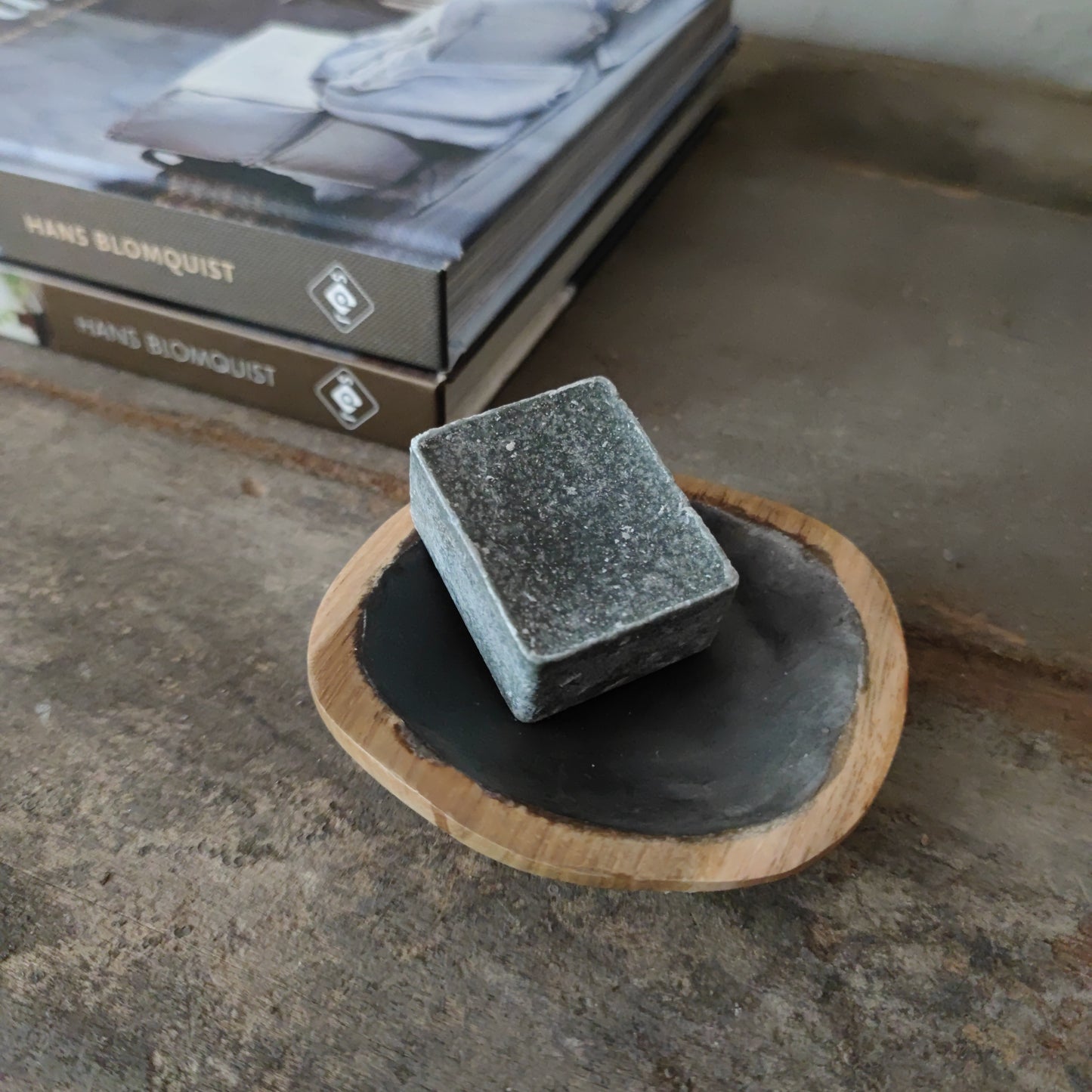 Schaaltje hout schelp grey