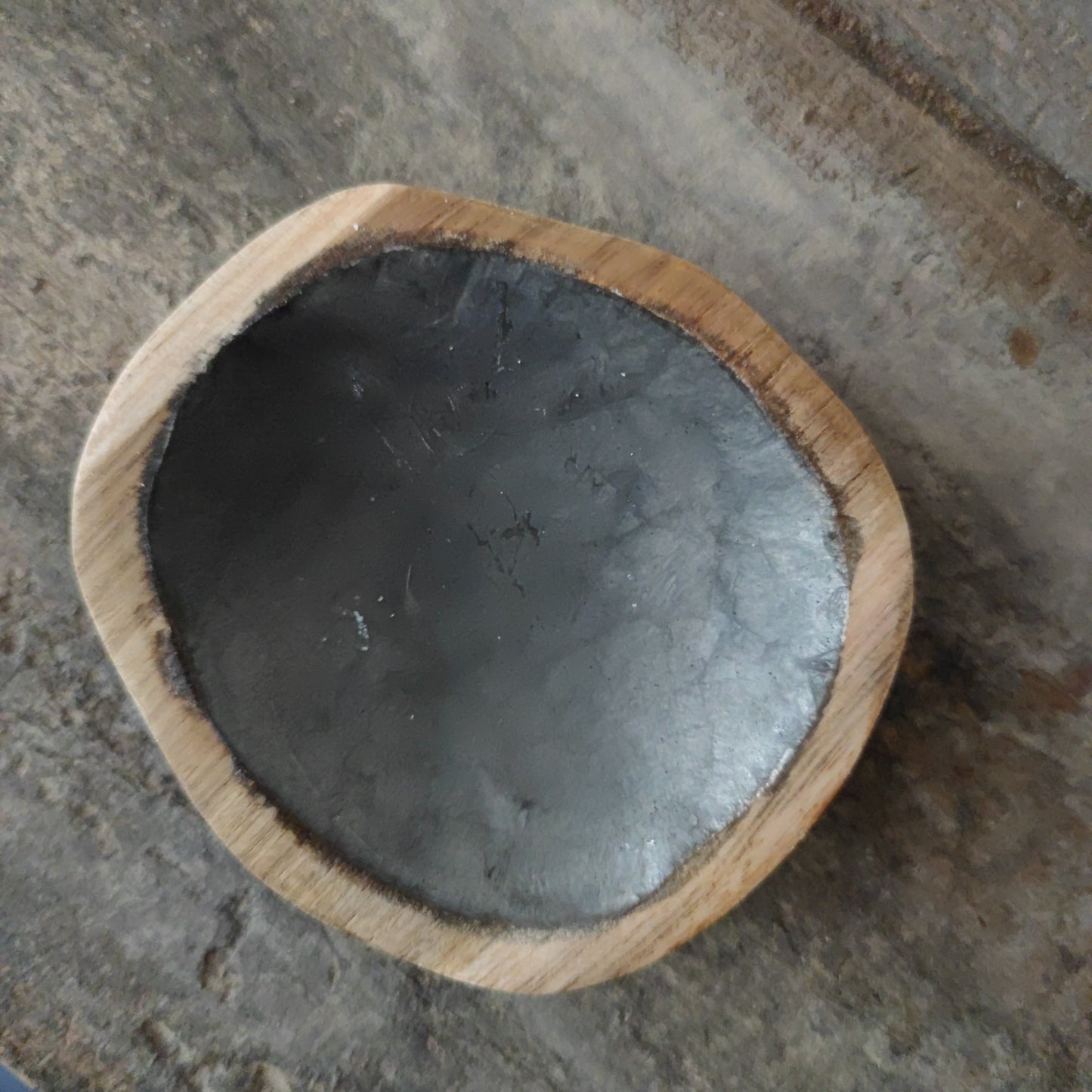Schaaltje hout schelp grey