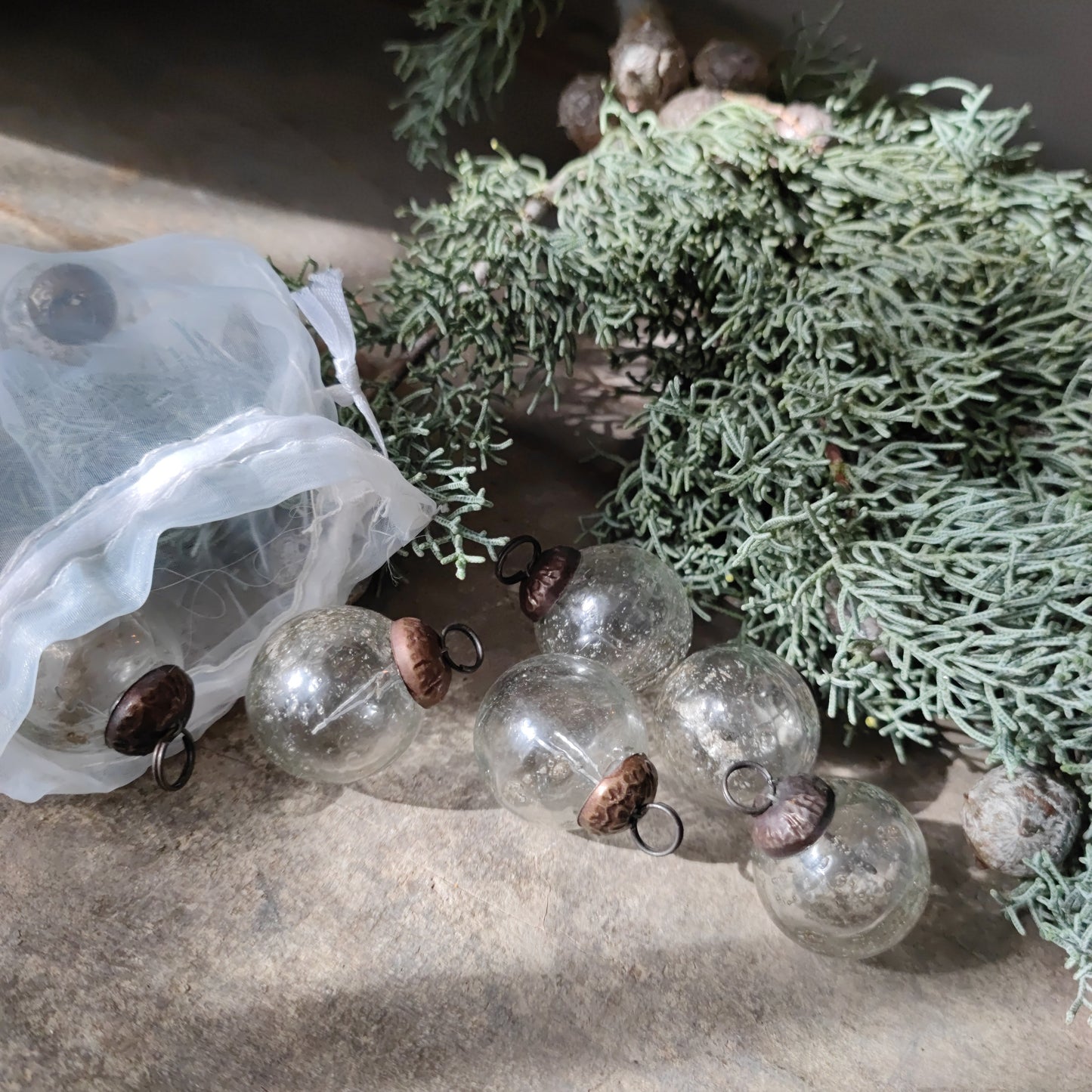 8 x Weihnachtskugel durchsichtige Blasen