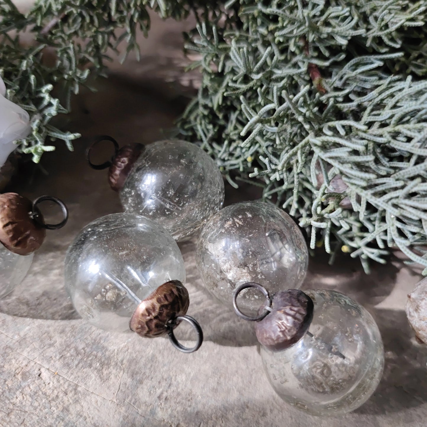 8 x Weihnachtskugel durchsichtige Blasen