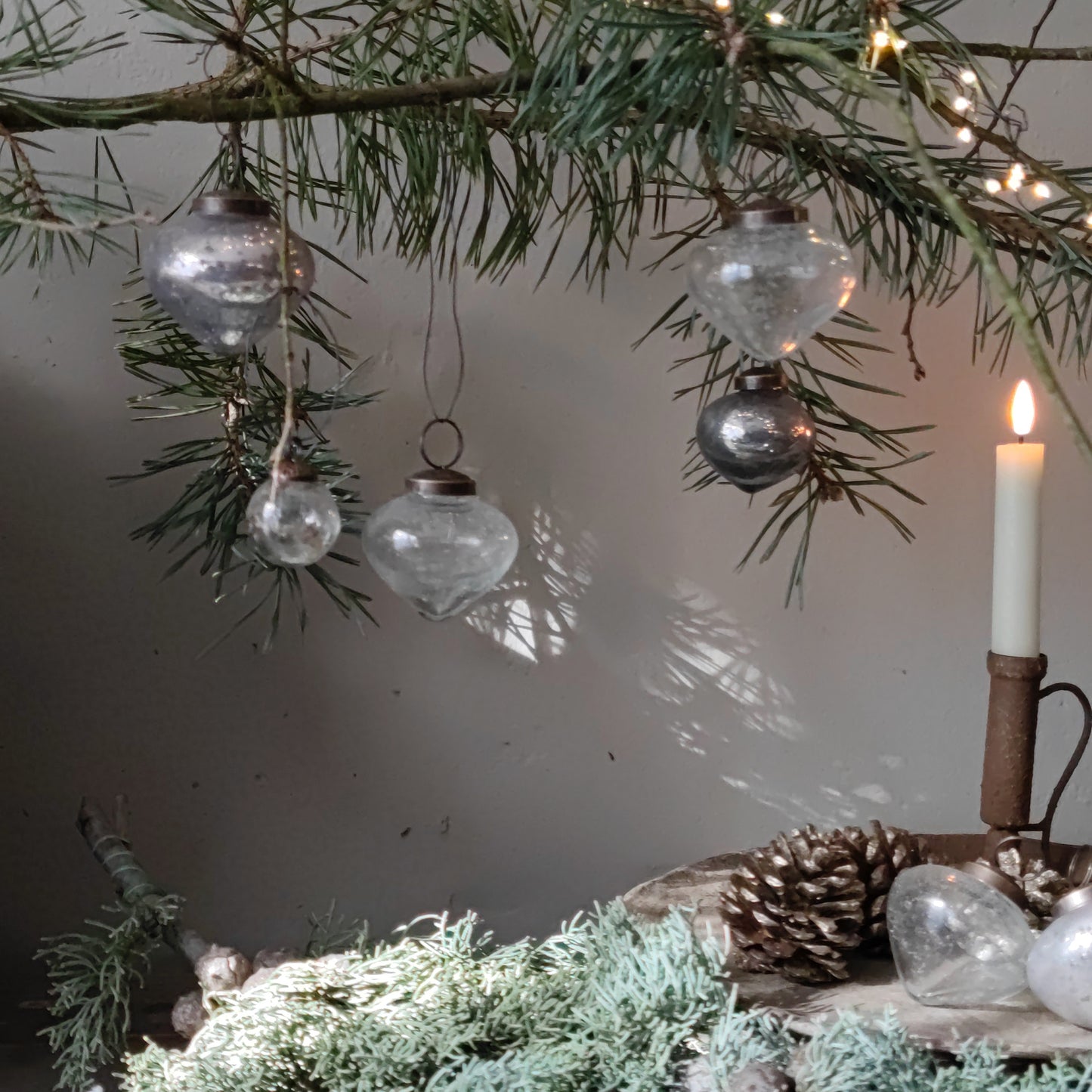8 x Weihnachtskugel durchsichtige Blasen