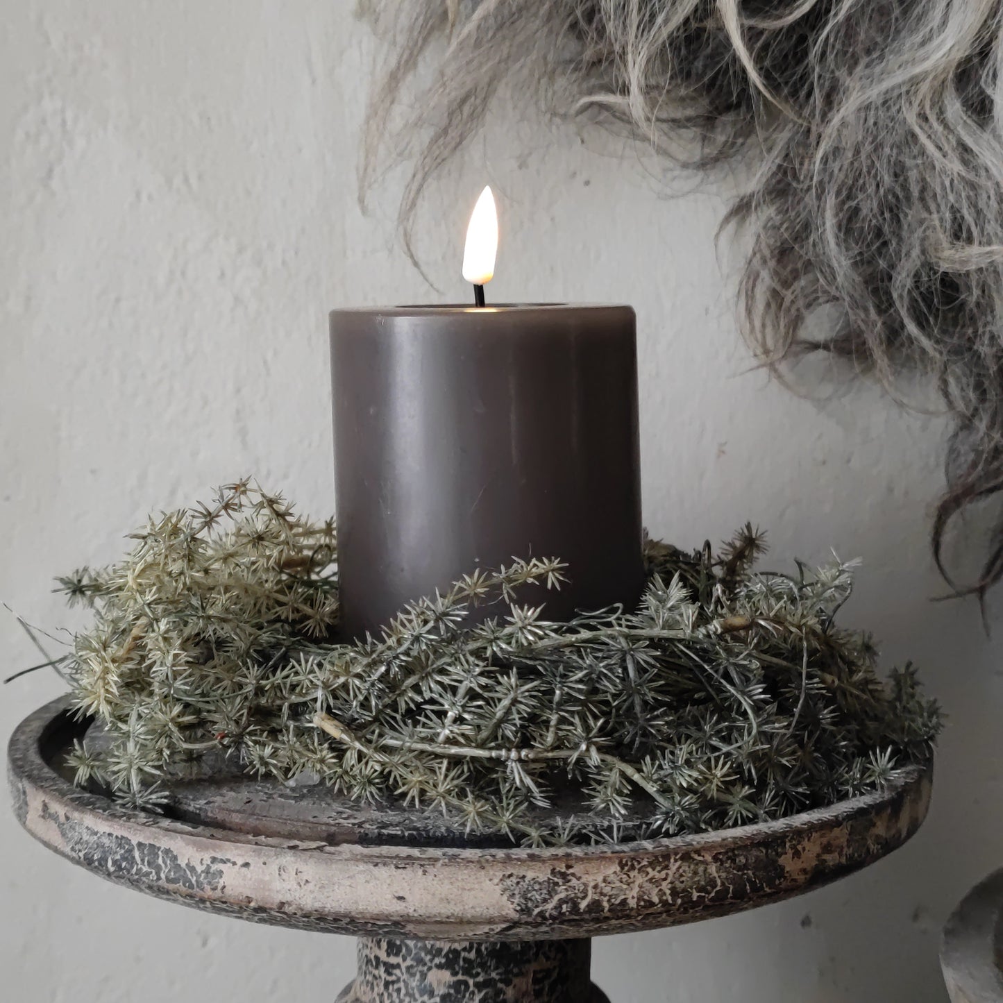 Wax Led candles Aubergine D5/H10