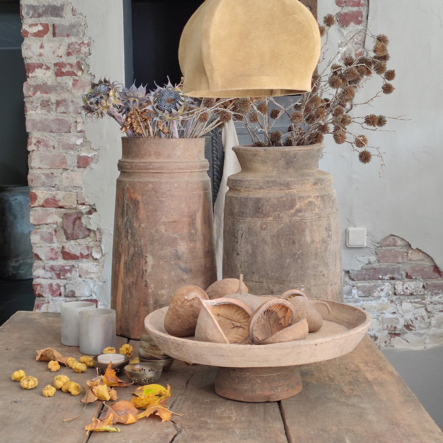 Zijde Autumn pompom twijg