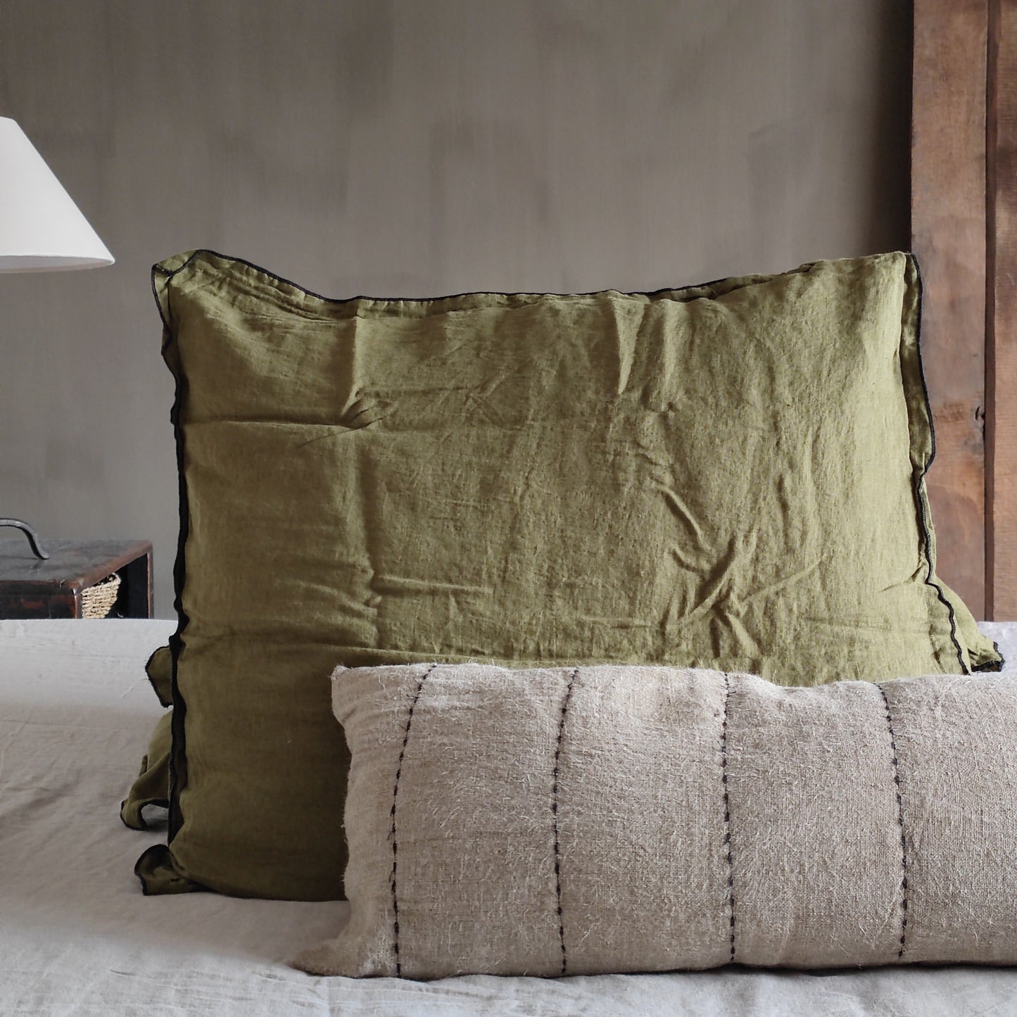 LINNEN Kussen hoes 65 x 65 ARMY