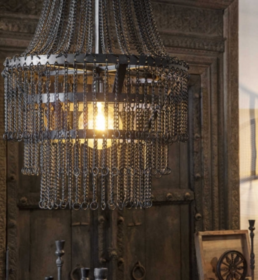 Metal hanging lamp chain