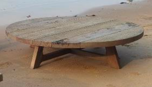 Outdoor rustic salon tafel rond 90 cm