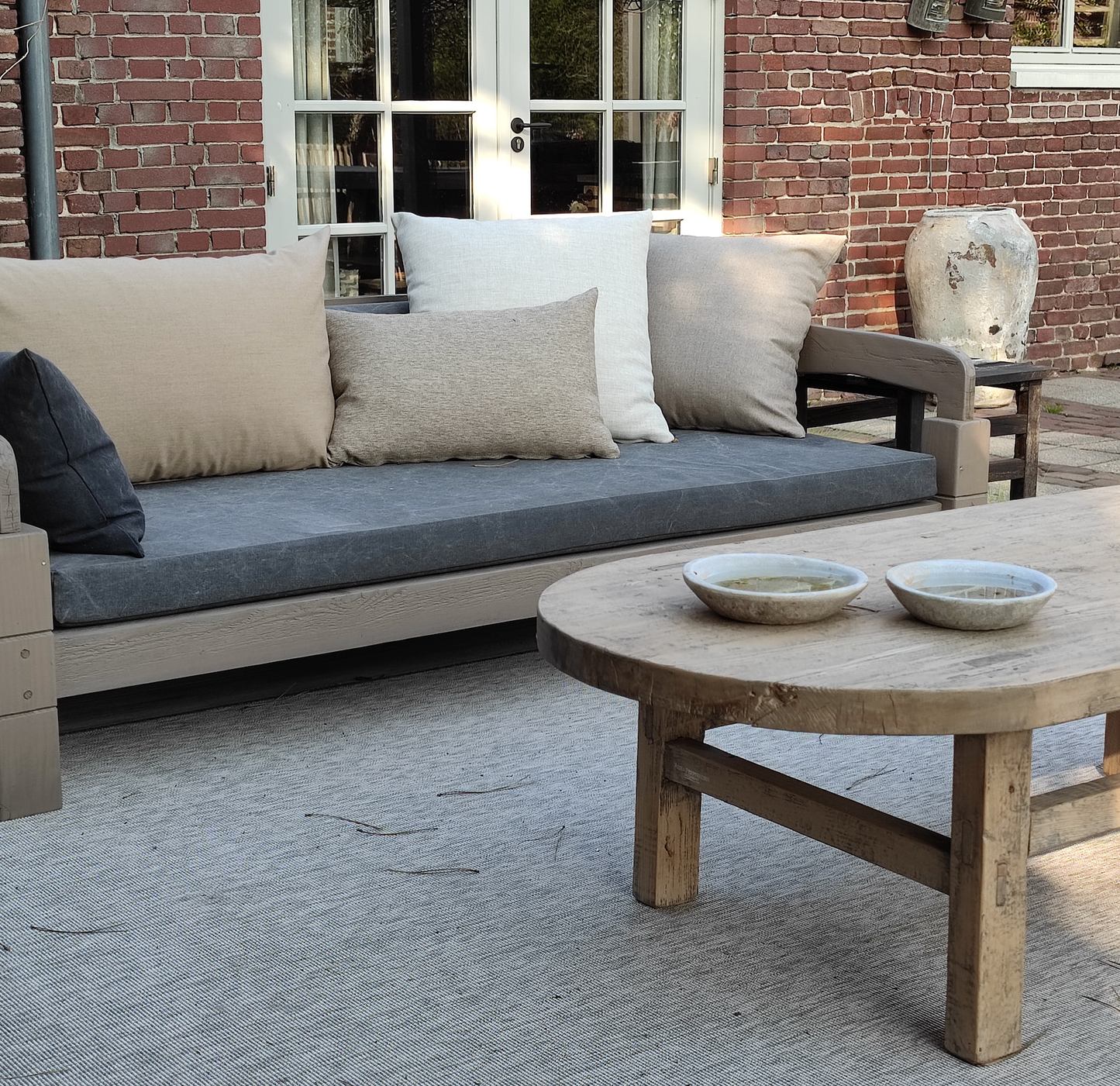 Outdoor rustic daybed 200 cm incl. standaard kussens