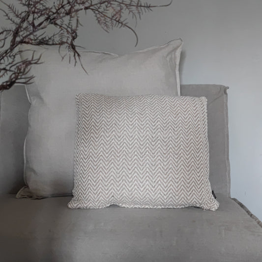 Linen cushion olive gray 60 x 60