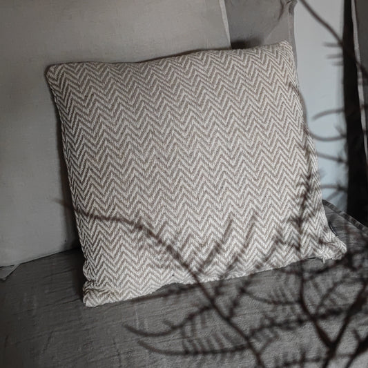 Linen cushion olive gray 60 x 60