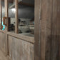 Two-door vintage gray cupboard