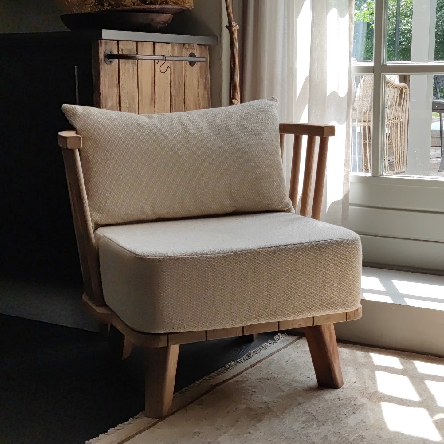 Modern rustic fauteuil nieuw showmodel 1 stuks