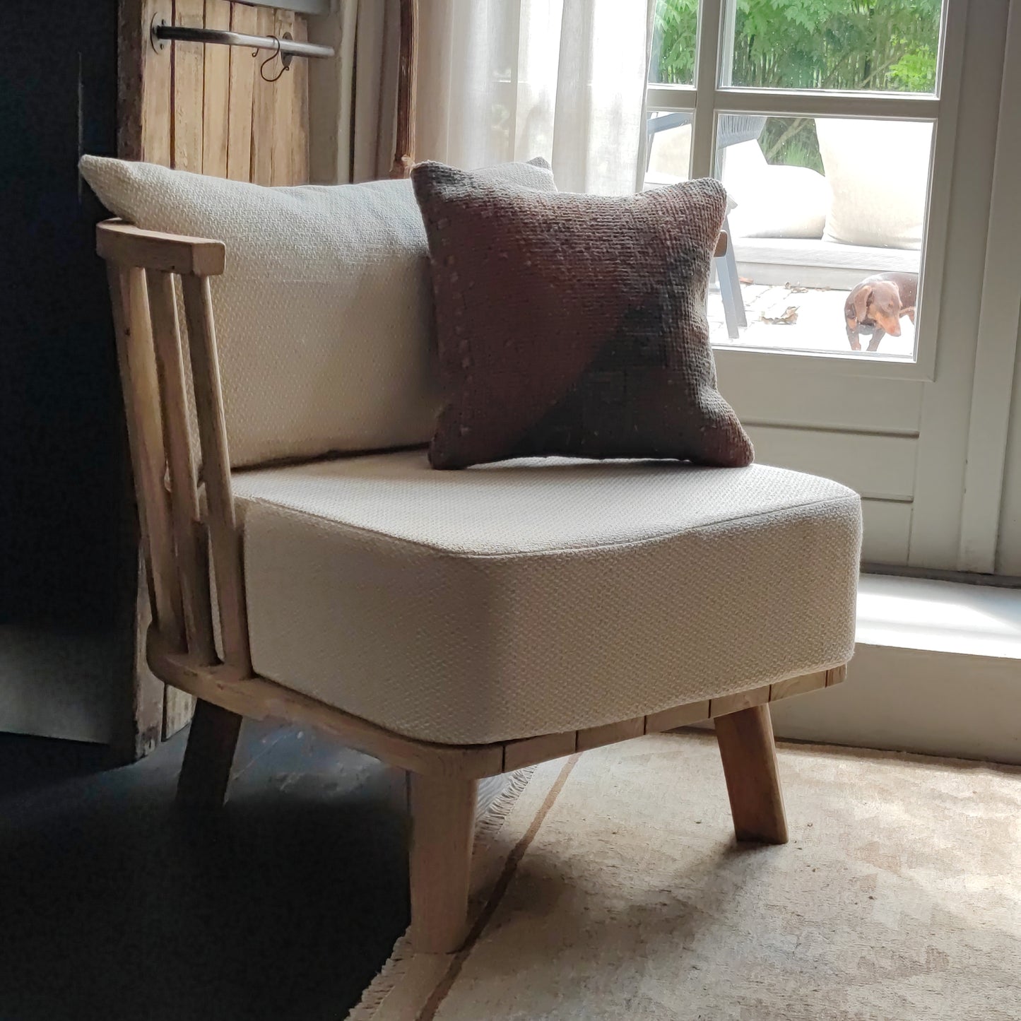 Modern rustic fauteuil nieuw showmodel 1 stuks