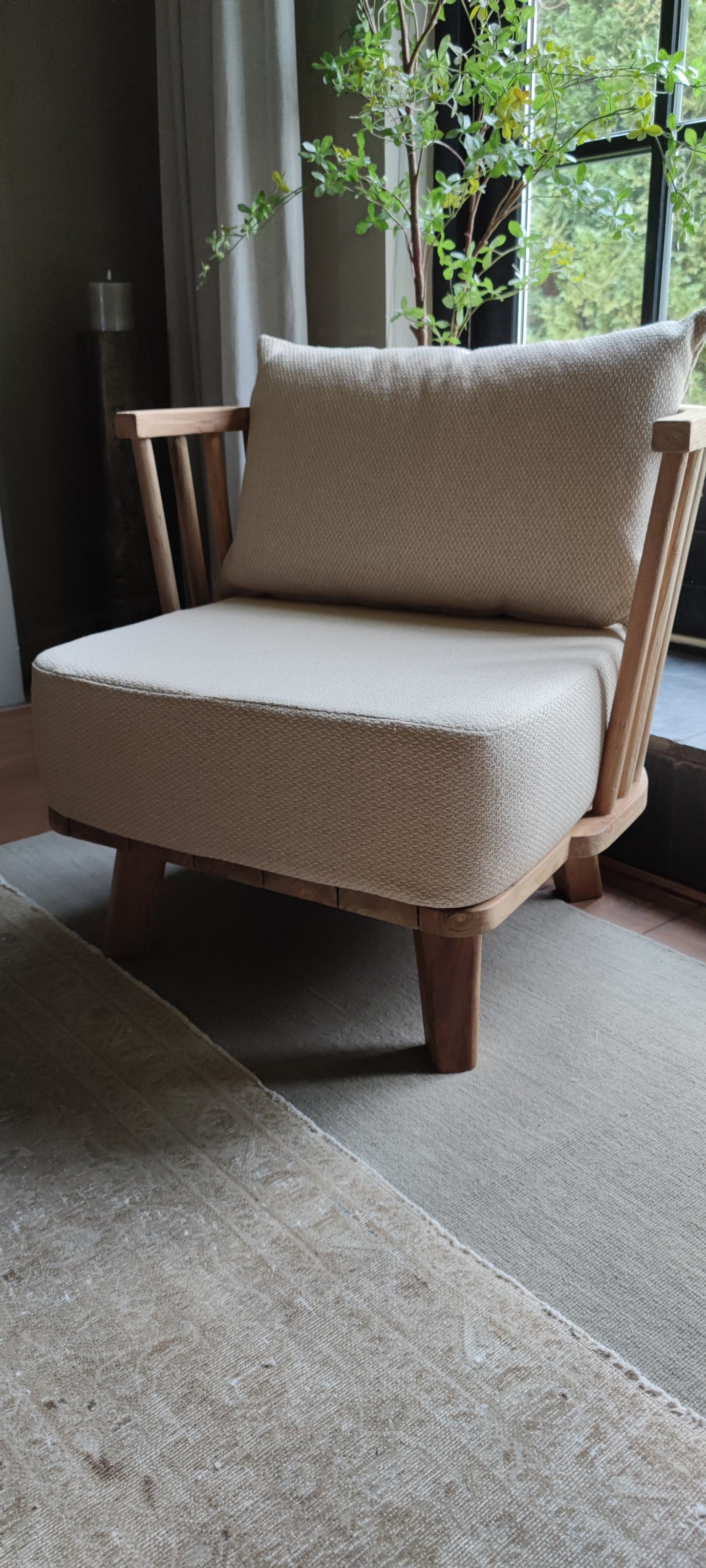 Modern rustic fauteuil nieuw showmodel 1 stuks