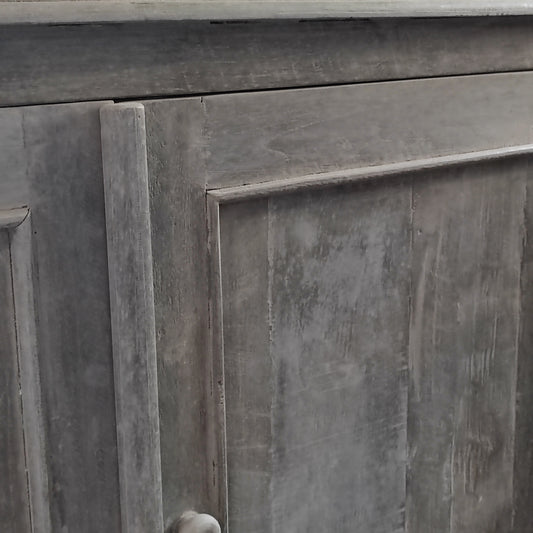 Two-door vintage gray cupboard