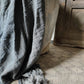 Plaid stonewashed gray linen