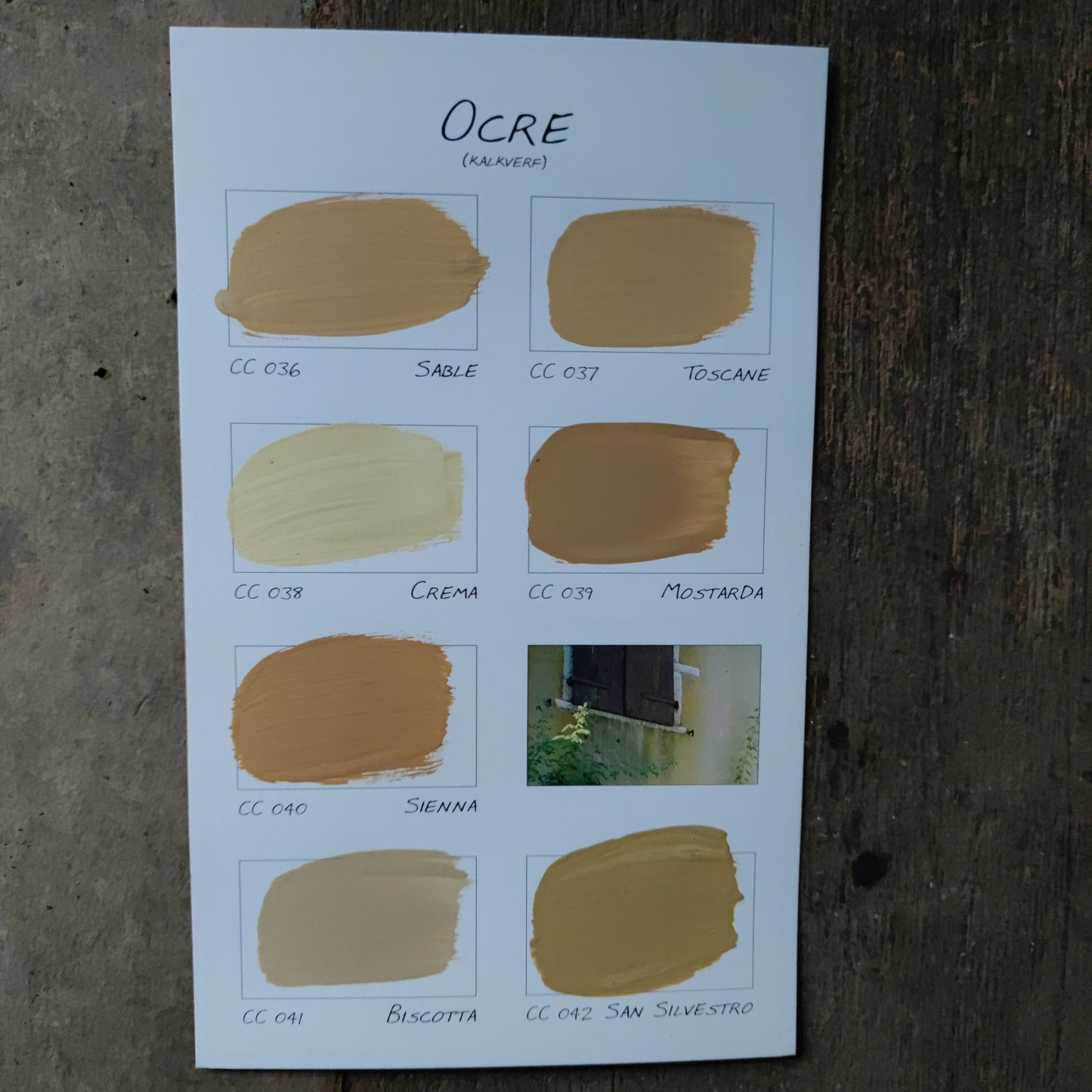 Carte Colori Color chart Ocre lime paint