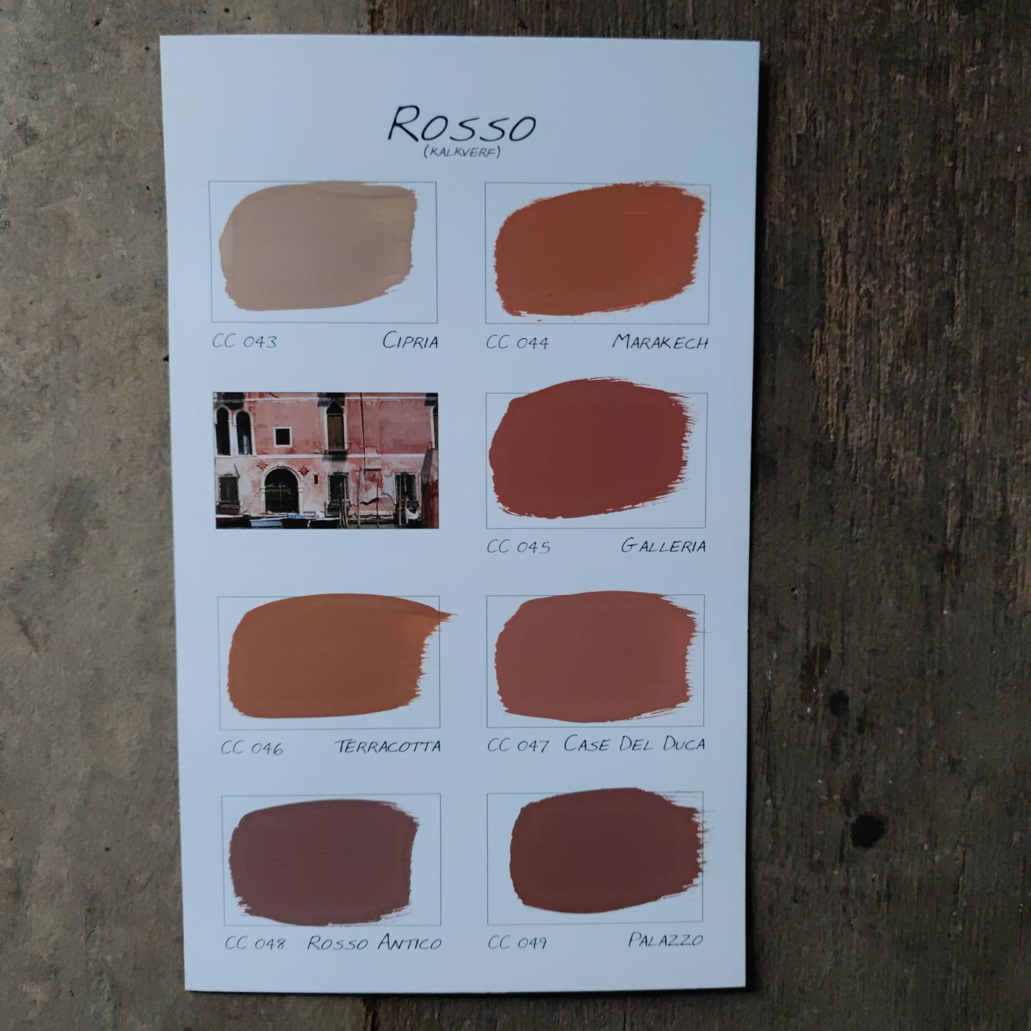 Carte Colori Kleurenkaart Rosso kalkverf