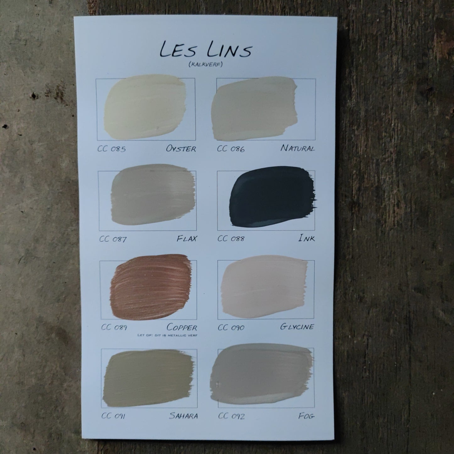 Carte Colori Color chart Les Lins lime paint
