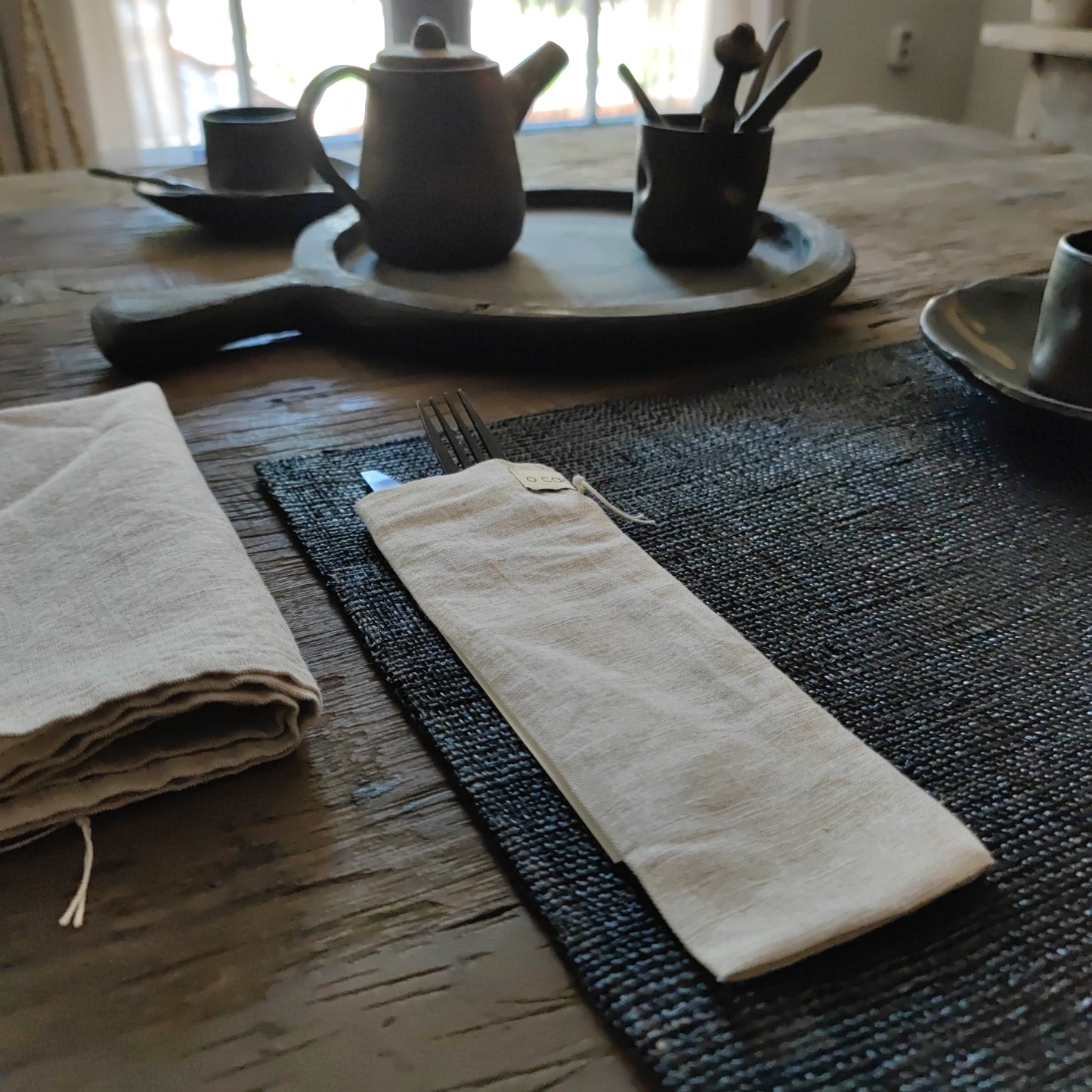 Linen cutlery pouch