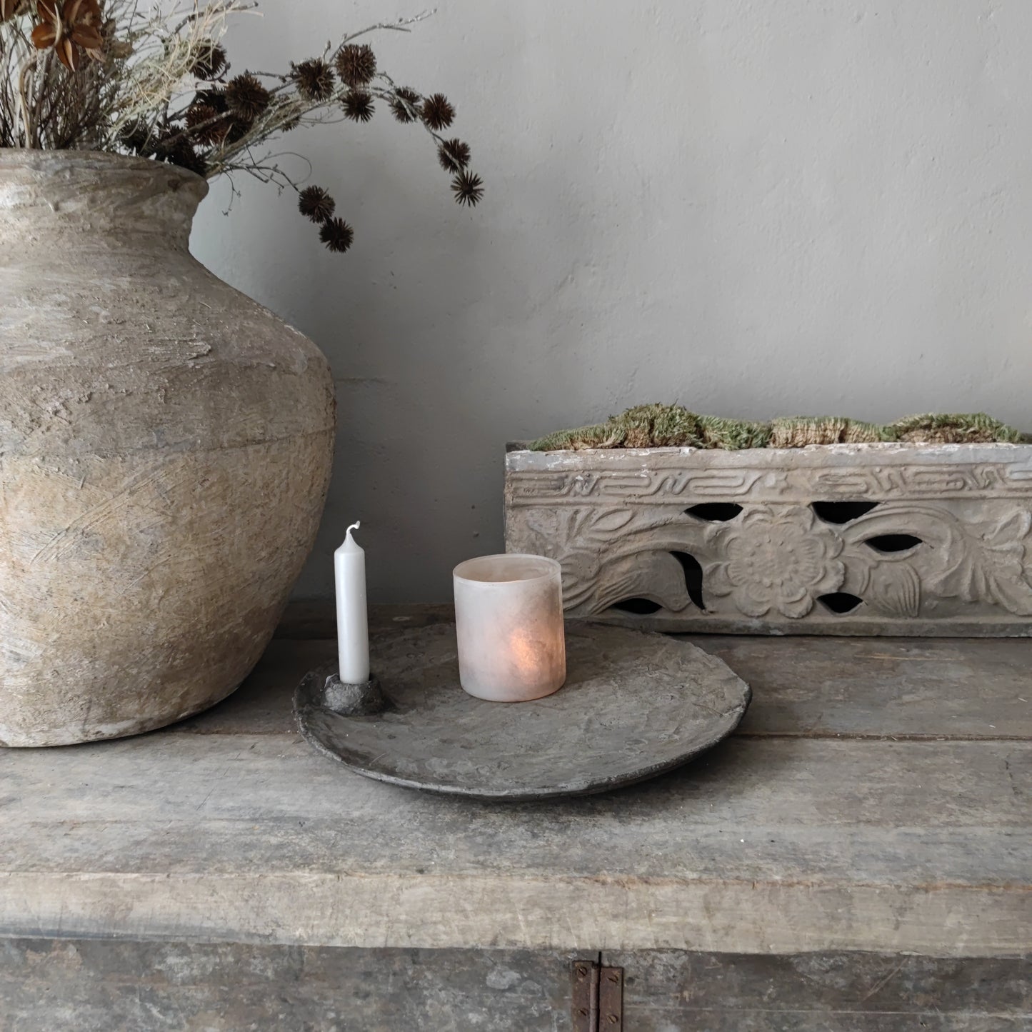 Concrete bowl candle PMR 33 cm