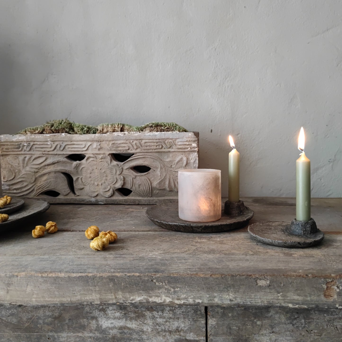 Concrete bowl candle PMR 33 cm