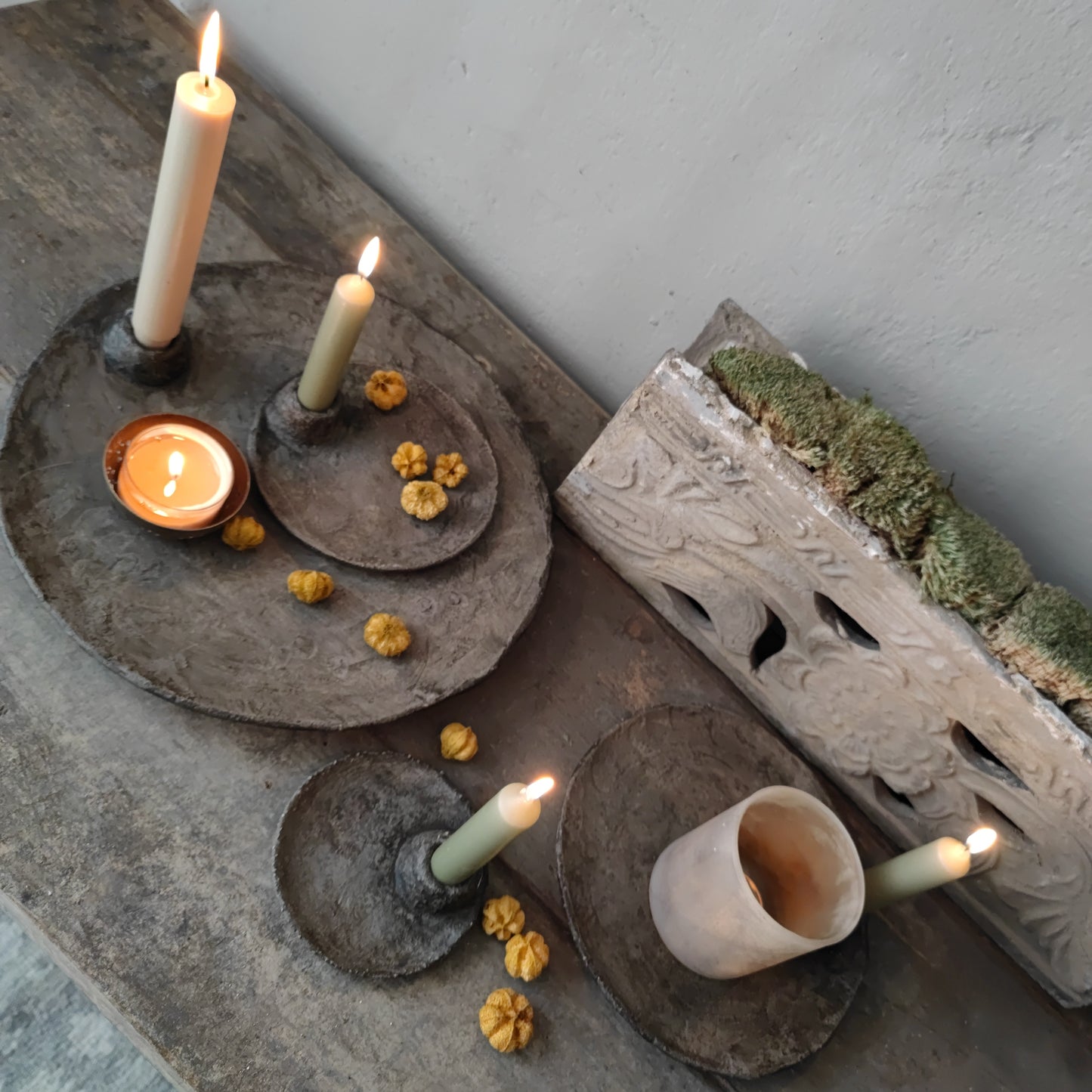 Concrete bowl candle PMR 33 cm