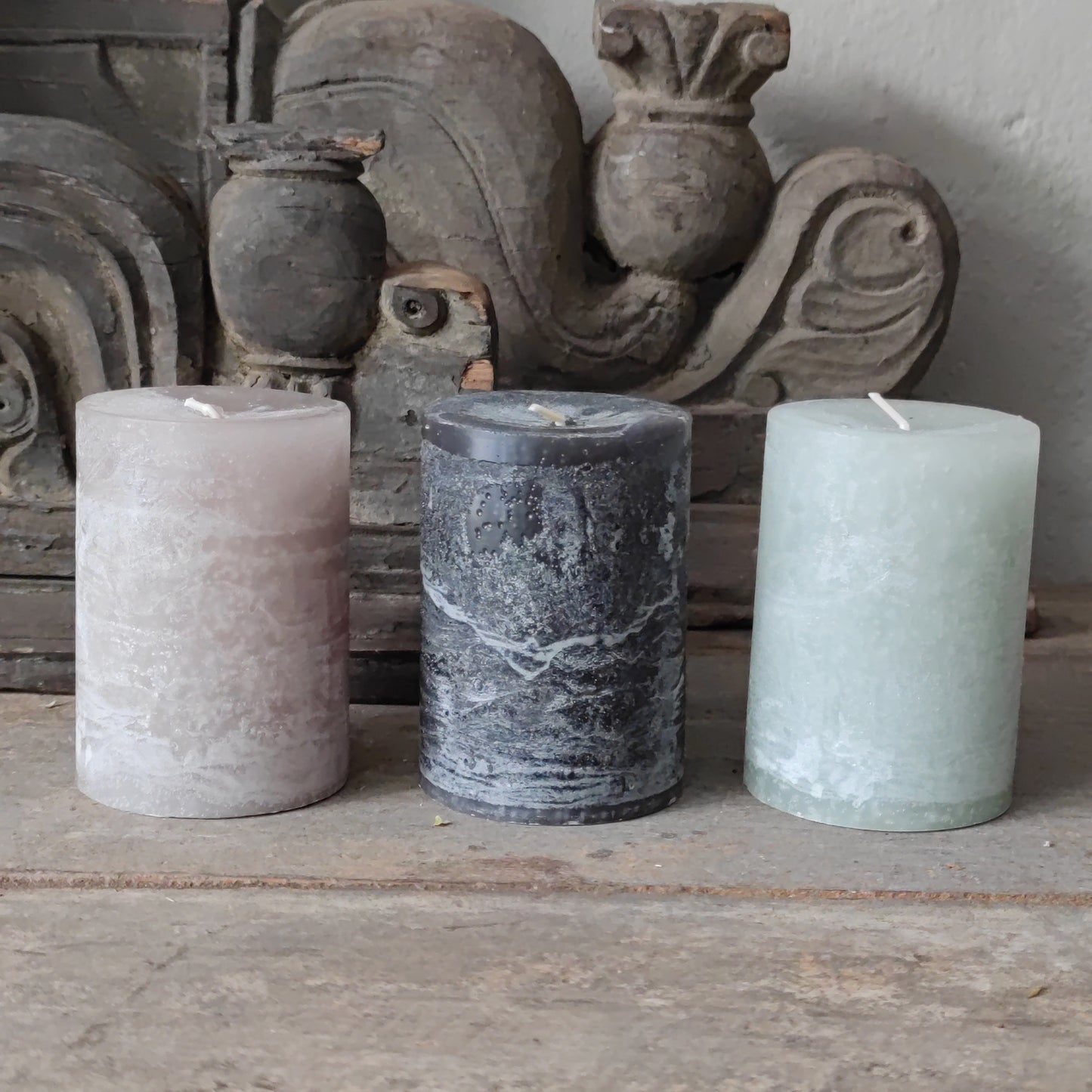 Pillar candle 7x7x10 in 3 colours