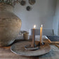 Wax Led dinner candle small 2 pieces GRAY