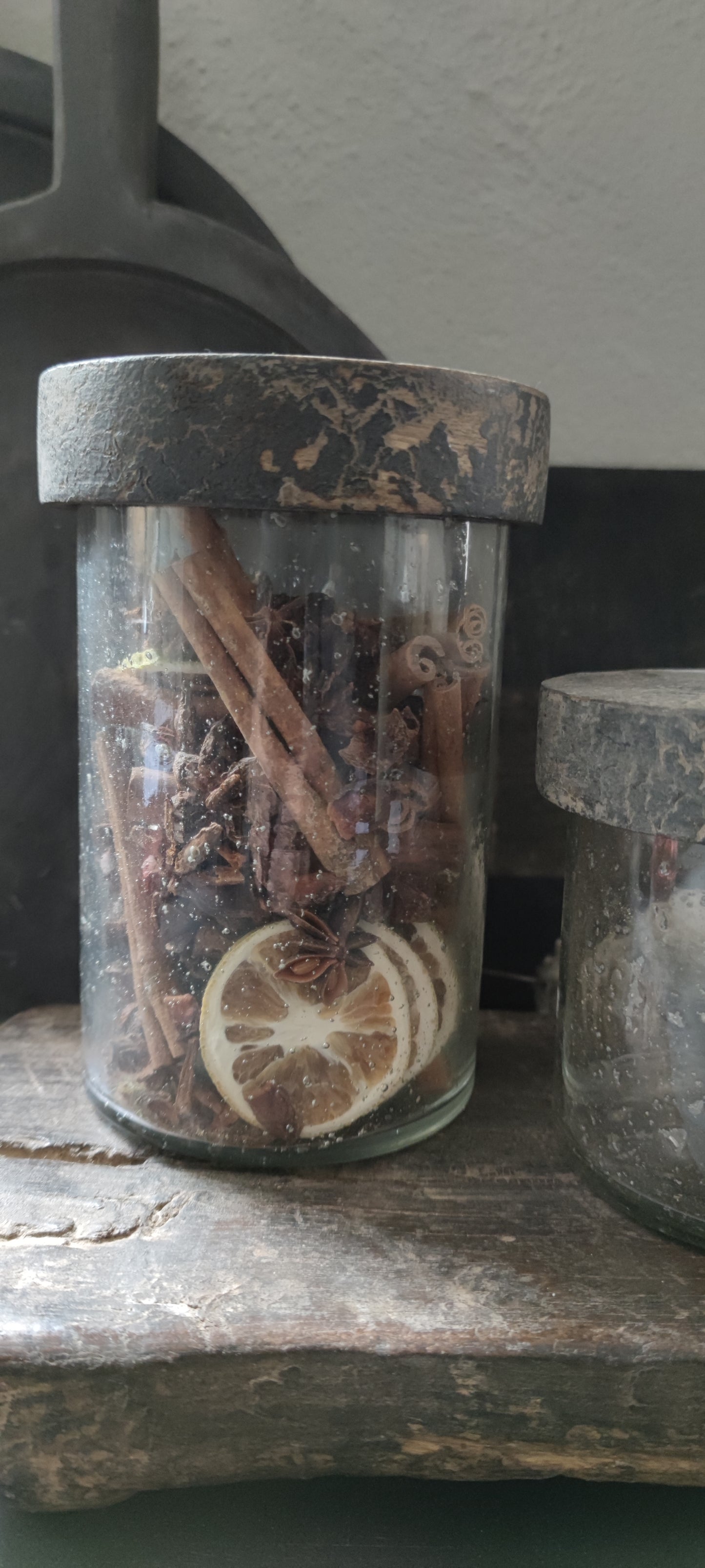 Vorratsdose / Windlicht aus Glas groß