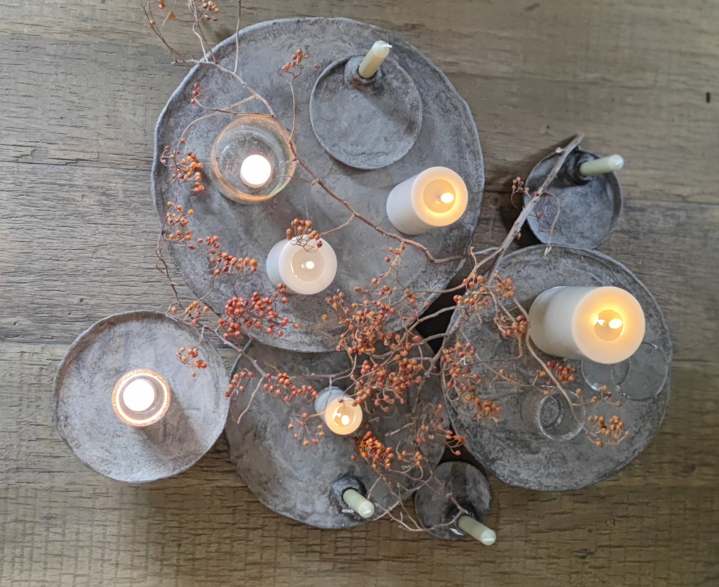 Concrete bowl candle PMR 33 cm