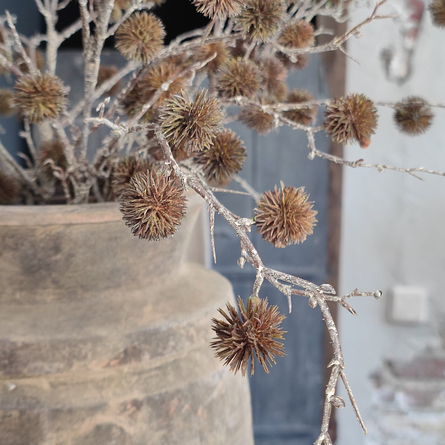 Zijde Autumn pompom twijg