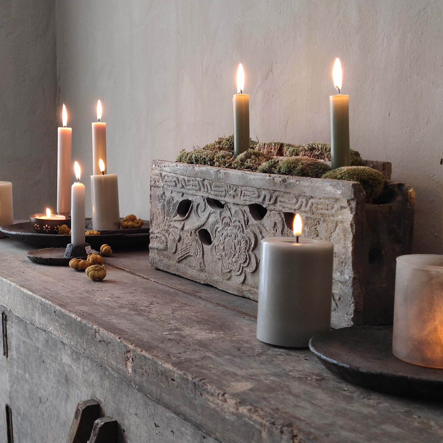 Wax Led candles sand D7.5/H10