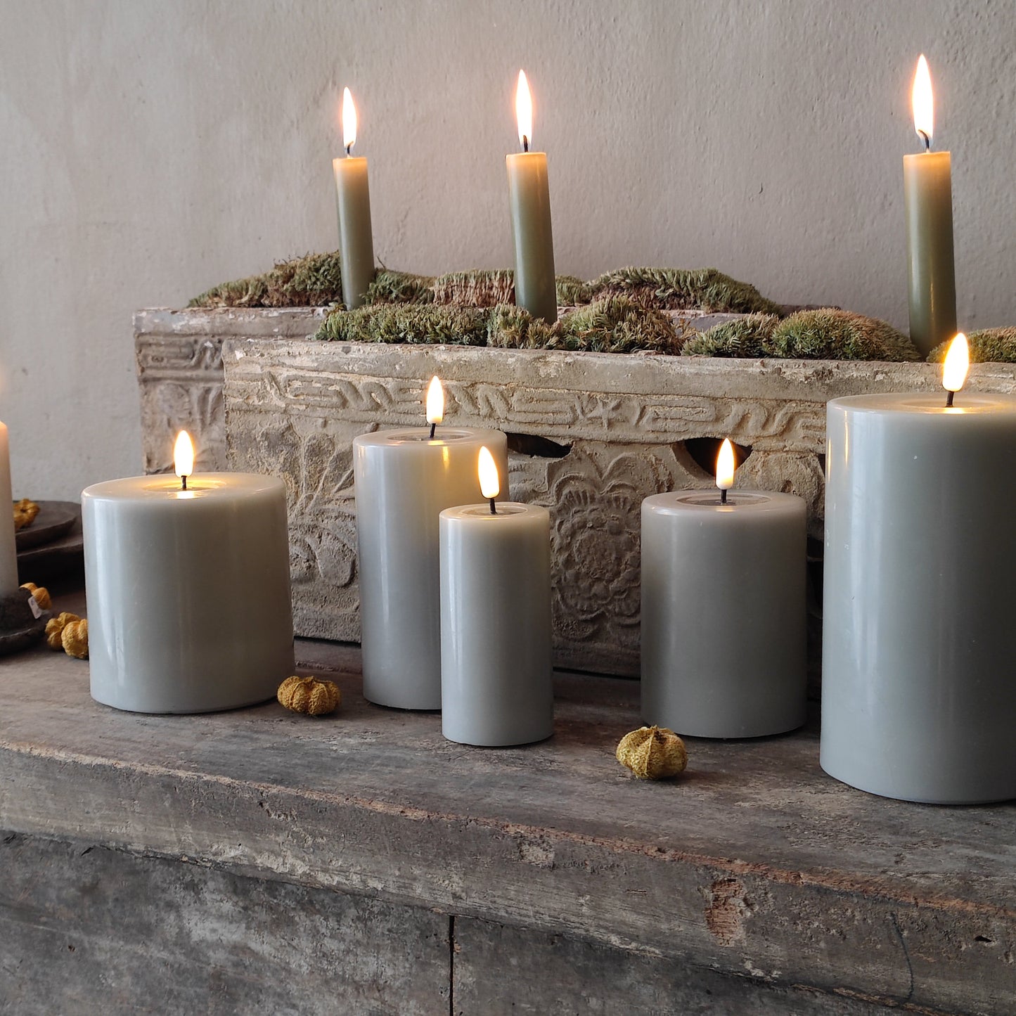 Wax Led candles sand D7.5/H10
