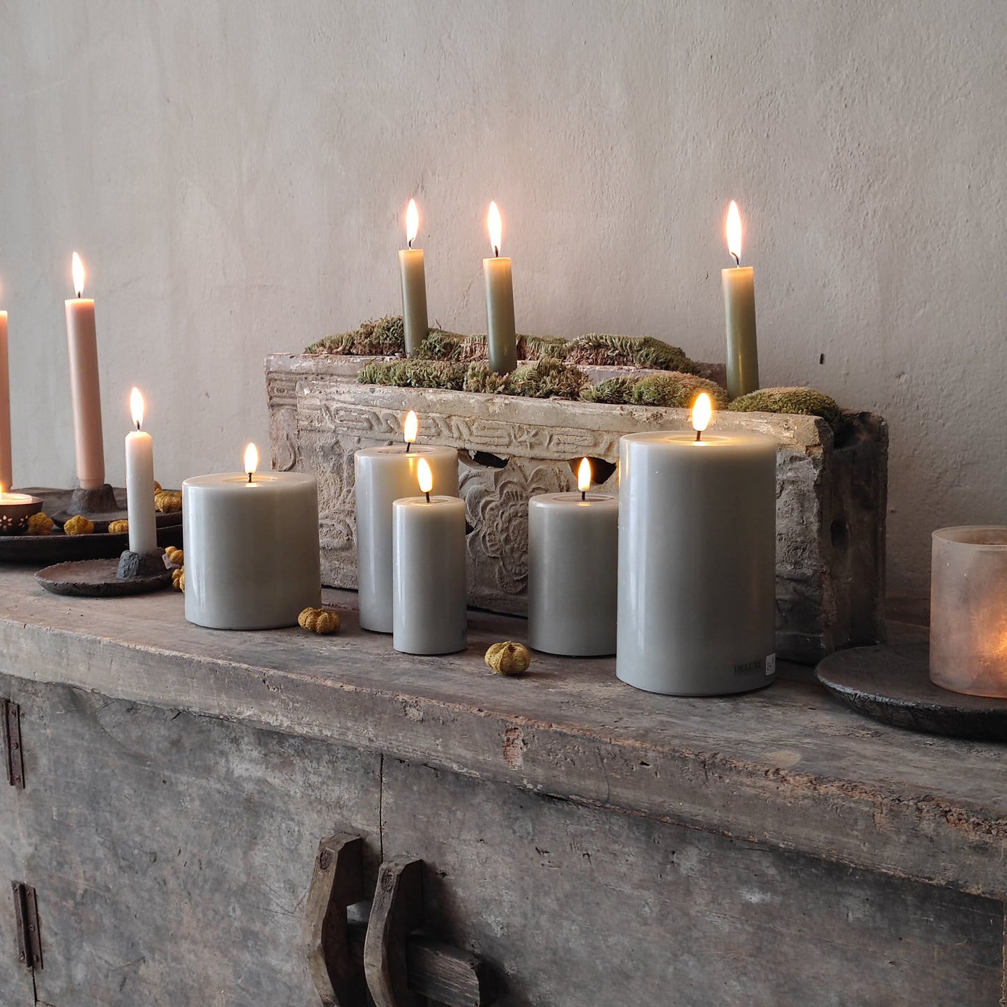 Wax Led candles sand D7.5/H10