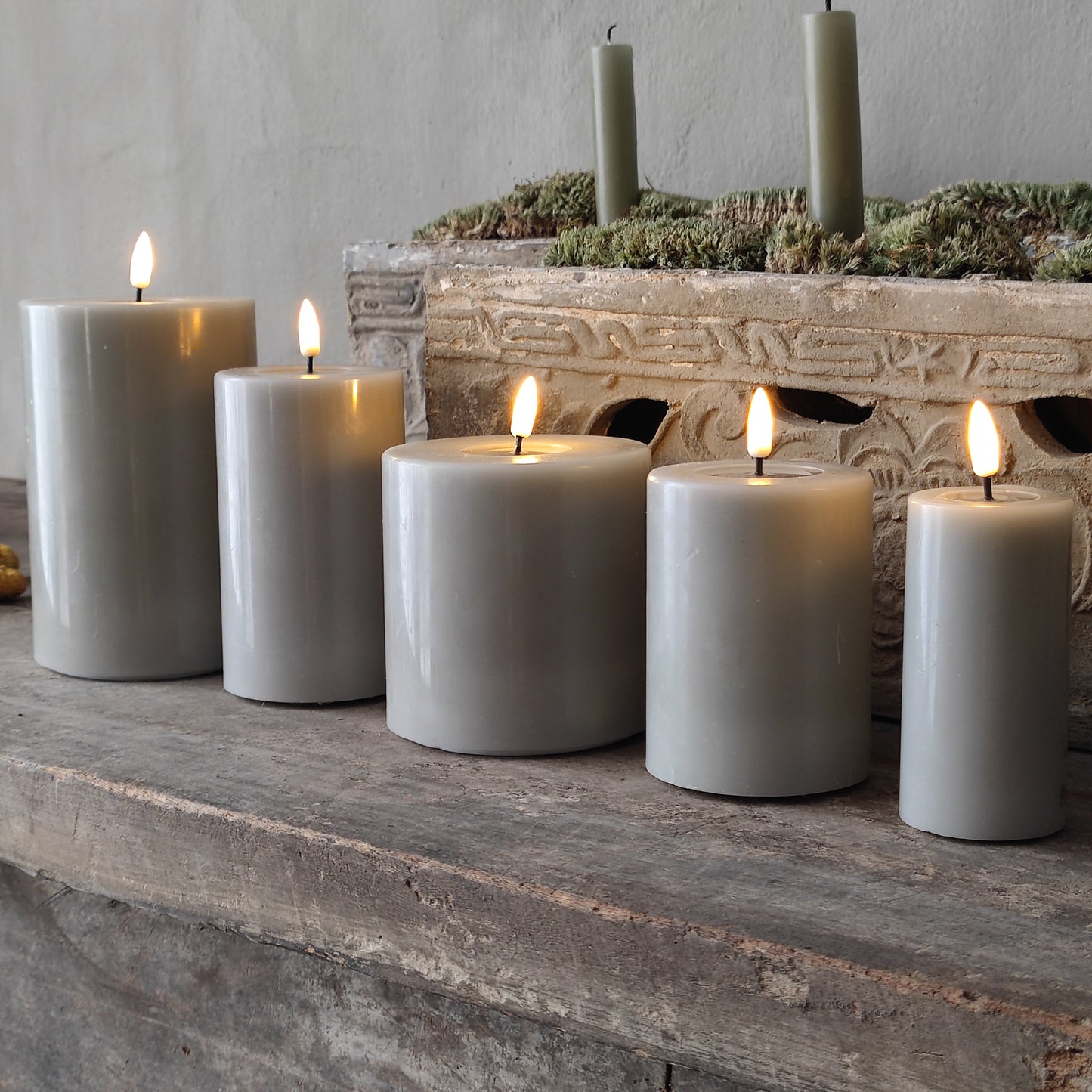 Wax Led candles sand D7.5/H10
