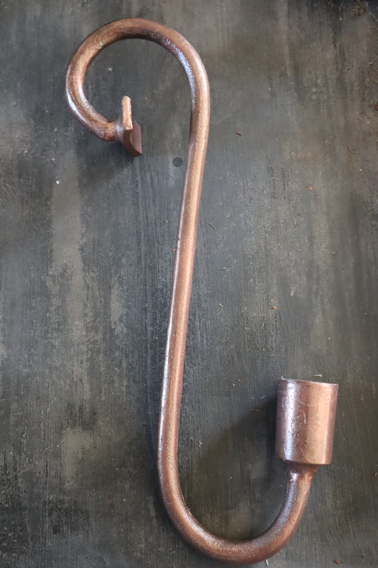 Glass hook dinner candle size L Vintage copper