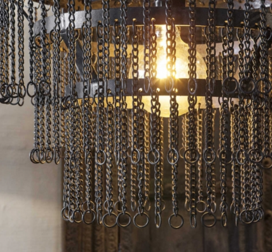 Metal hanging lamp chain