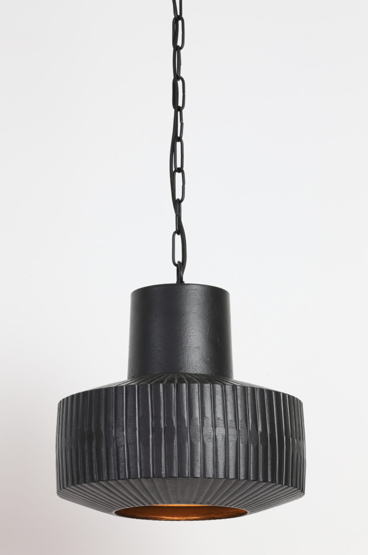 Mat zwarte metalen hanglamp 30 cm