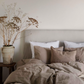 Stonewashed linen cushion hazel 65 x 65