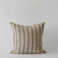 Linnen stripe kussenhoes natural / gold 50 x 50