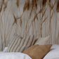 Linnen stripe kussenhoes natural / gold 50 x 50