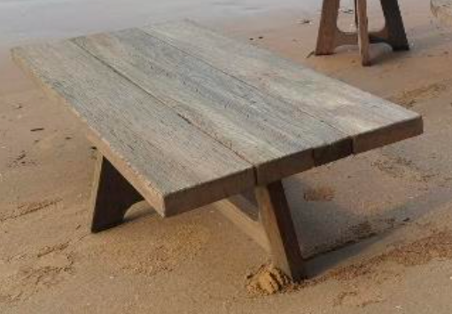 Outdoor rustic salon tafel recht 140 cm